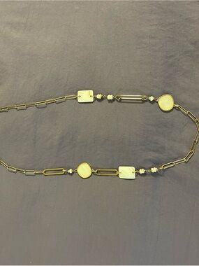 J. Jill Gold-Tone Link Necklace with Cream Inlay Discs